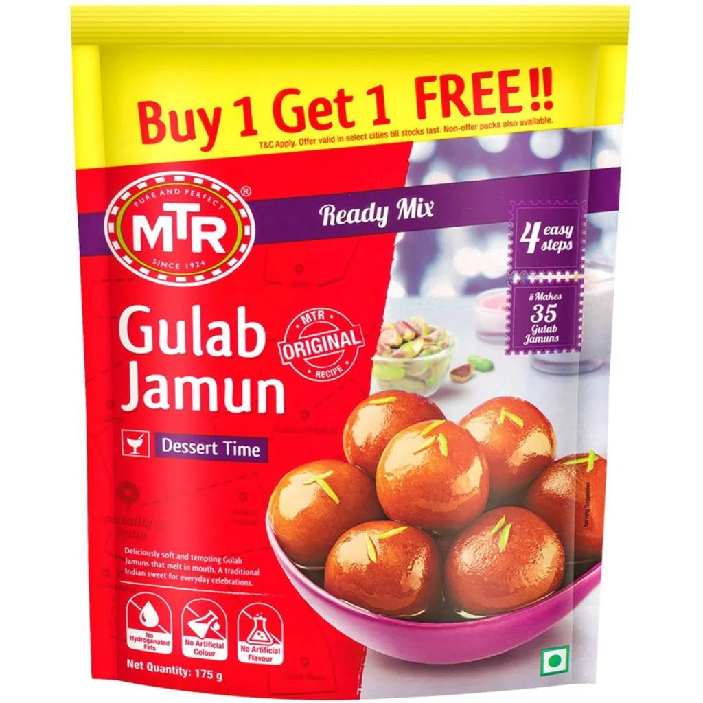 MTR Gulab Jamun Mix 1+1 135/- (90pc)