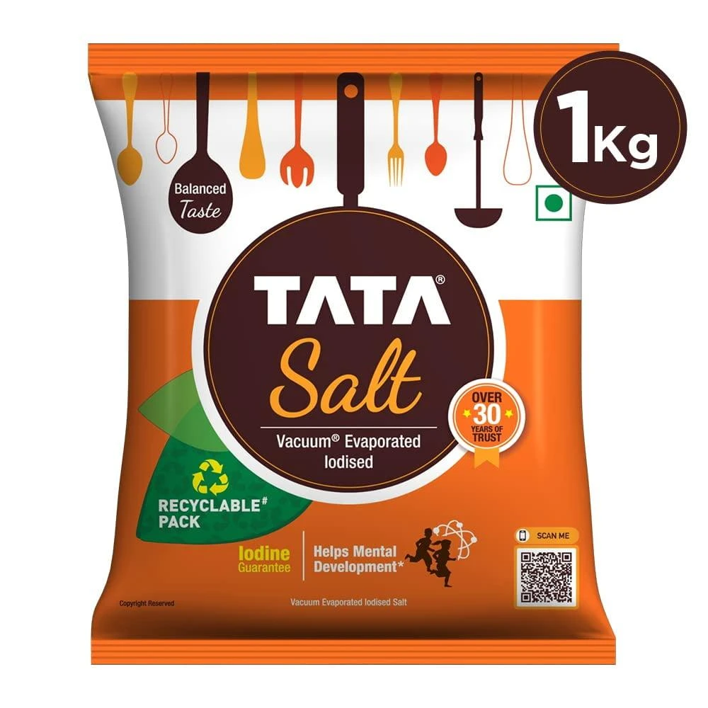 Tata Iodised Salt – 1 kg – ₹30